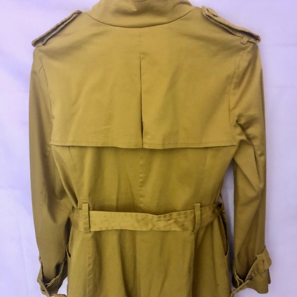 Elle Trench Coat. Size Medium. Fully lined. Color: Mustard Yellow - Picture 5 of 8